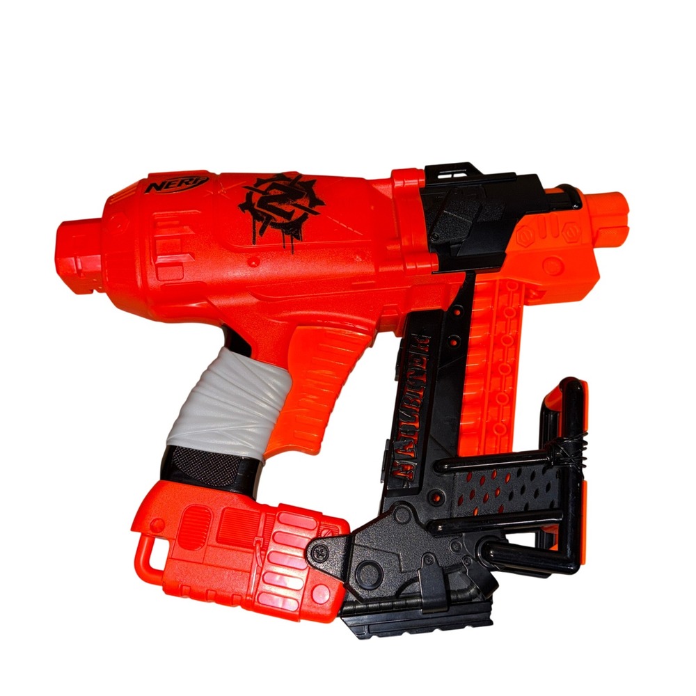 Nerf Zombie Strike Nailbiter Blaster‎ Orange Black 8-Dart Index-Fire E2672